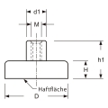 Flachgreifer Hartferrit 100 mm